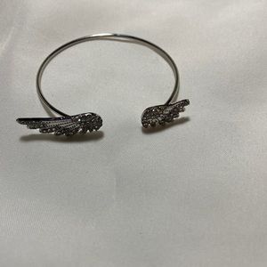 Mixed angel wing open bracelet